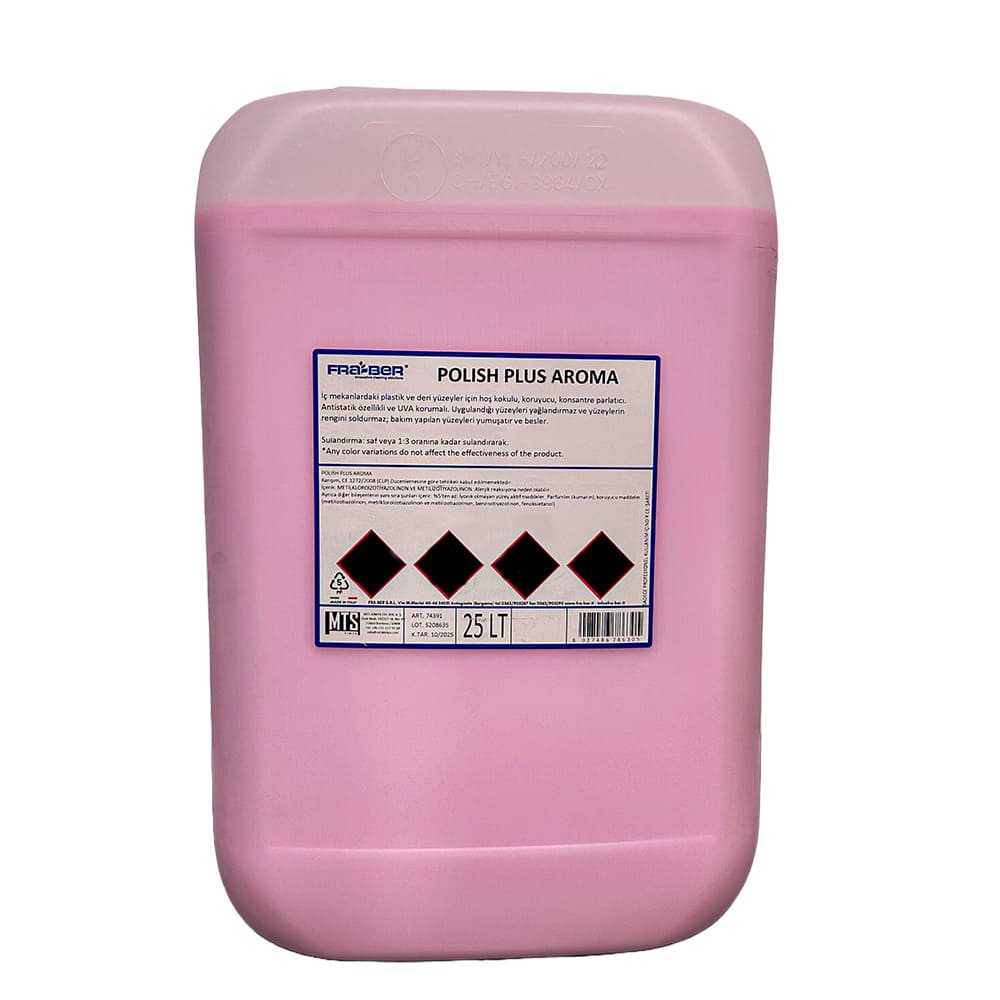 FRA-BER Polish Plus Antistatik Plastik, Trim, Vinil Yenileyici Bakım Spreyi (1:3 Konsantre) - 25 lt