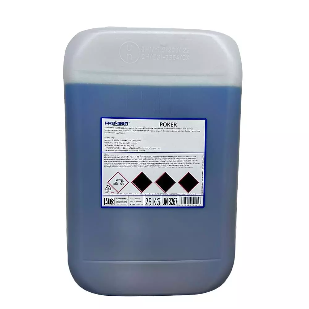 FRA-BER Poker Yüksek Konsantre Fırçasız Ön Yıkama Şampuanı Ve Yağ Çözücü (1:100 Konsantre) - 25 kg