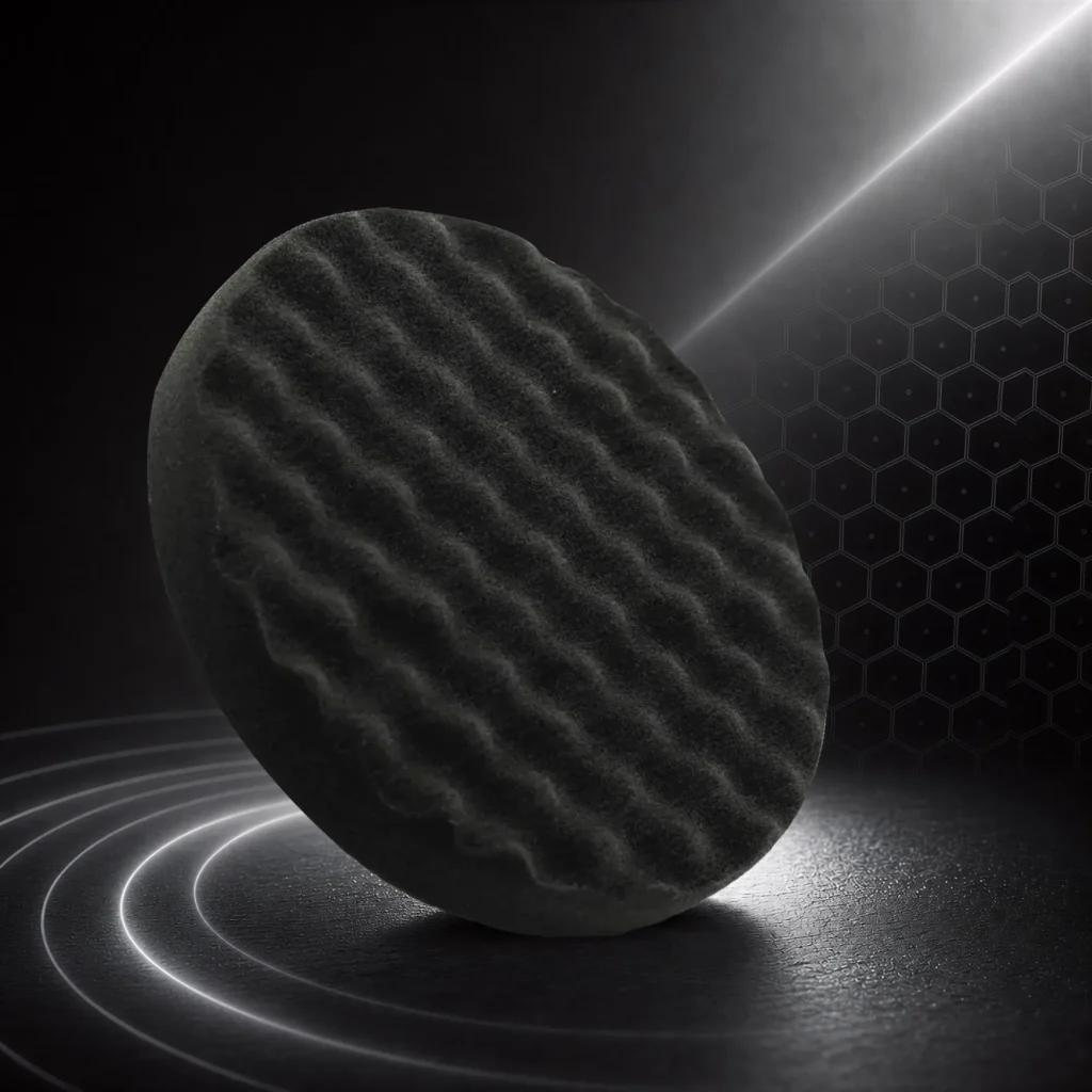 MG PADS Rotary Cila/Boya Koruma Süngeri Waffle (Siyah) – 160 mm