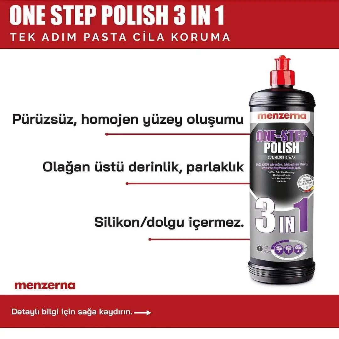 MENZERNA One-Step Polish 3in1 Tek Adım Pasta Cila Koruma - 1 lt - Image 4