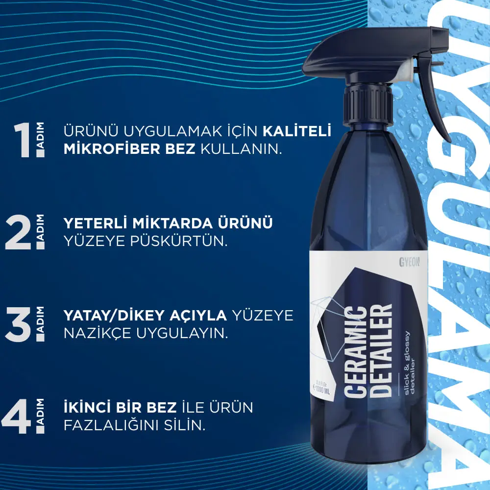 GYEON QM CeramicDetailer Seramik Yüzey Detaylandırıcı ve Parlatıcı - 500 ml -Su İtici Oto Cila - Image 3
