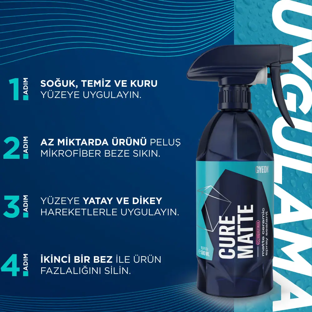 GYEON QM Cure Matte REDEFİNED Mat Boyalı PPF Kaplı Araçlara Özel Koruyucu Bakım Spreyi - 500 ml - Image 3