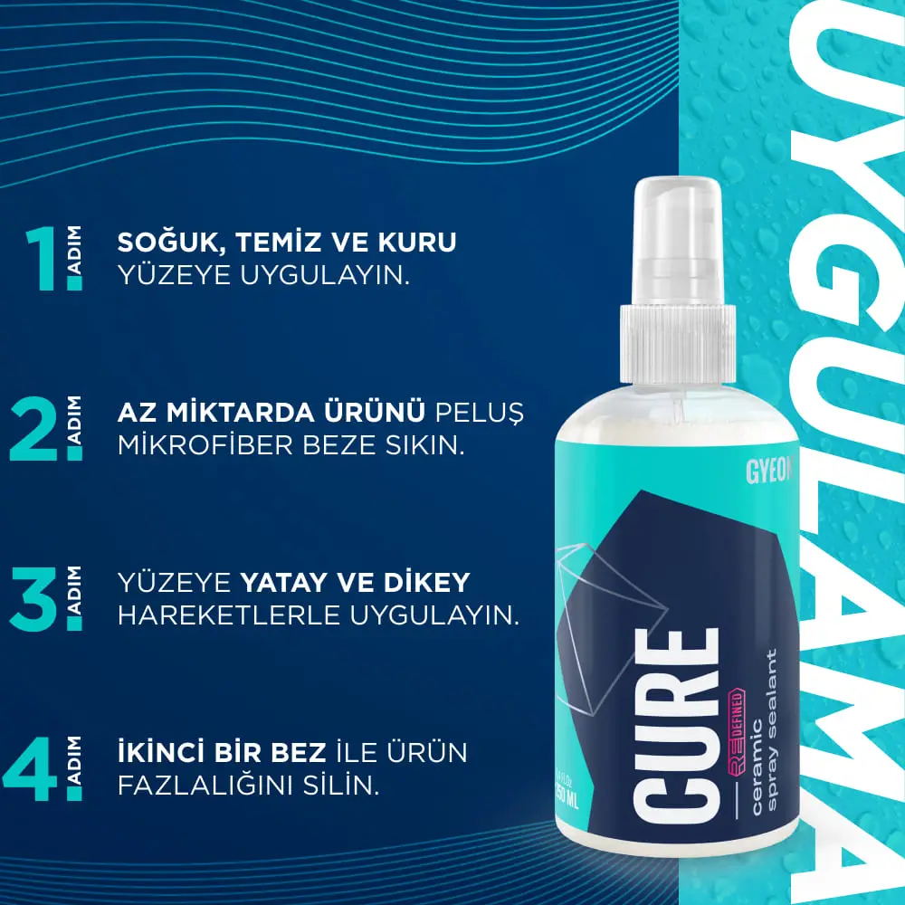 GYEON QM Cure REDEFİNED Araç Boya Koruma Ve Bakım Spreyi - 250 ml -Seramik Bazlı Koruyucu Nano Cila - Image 3