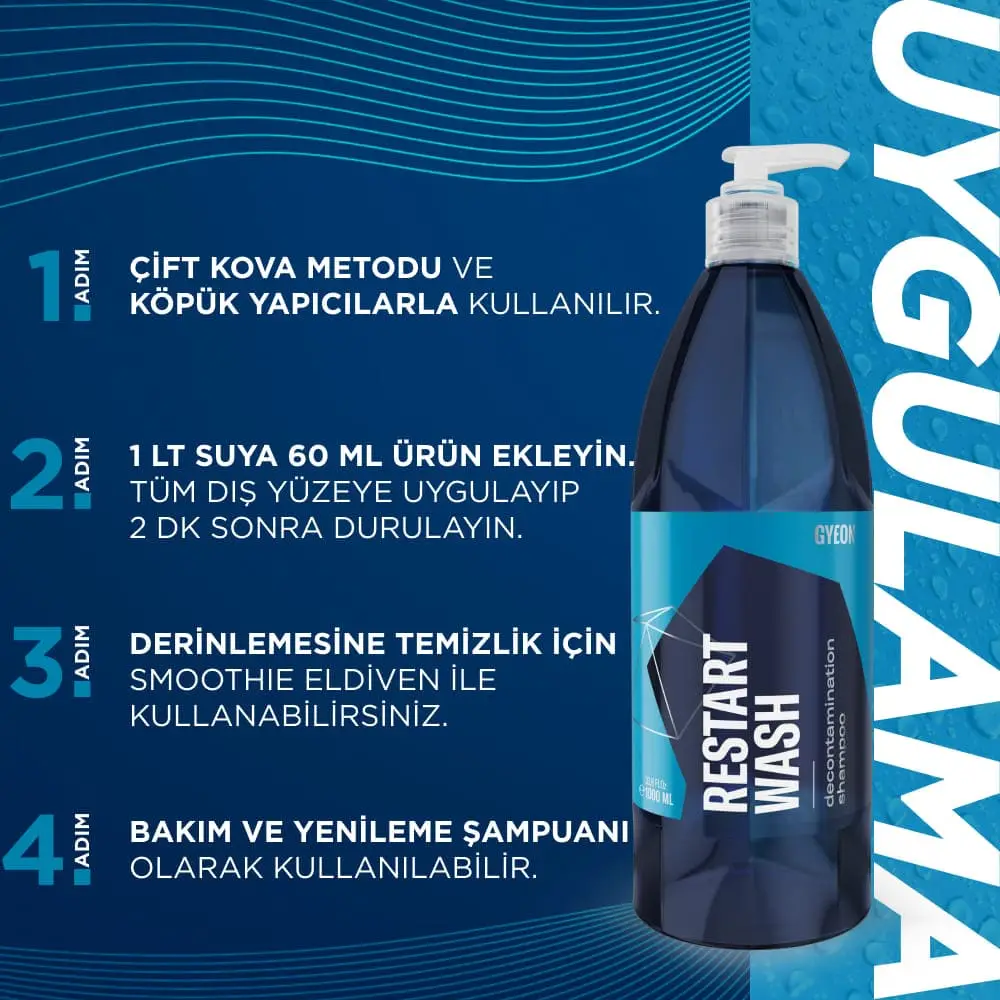 GYEON QM RestartWash Seramik Kaplama PPF Yenileyici Asidik Şampuan - 500 ml -Konsantre - Image 3