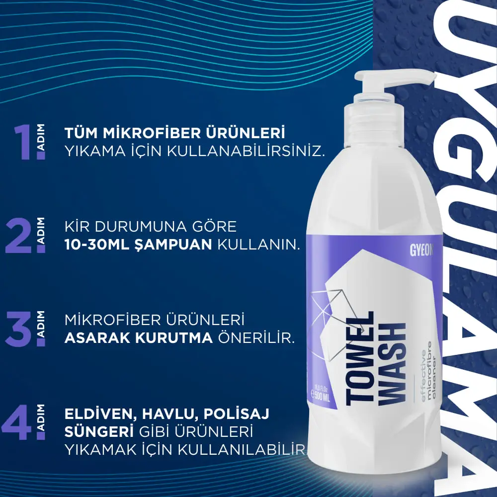 GYEON QM TowelWash Mikrofiber Bez Havlu Eldiven Keçe Ped Yıkama Şampuanı - 500 ml - Image 3
