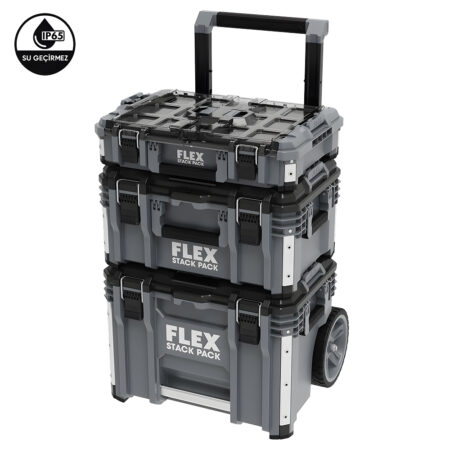 FLEX Stack Pack 1 Modüler Depolama ve Taşıma Sistemi | 3 Katlı Mobil Takım Çantası Saklama Seti