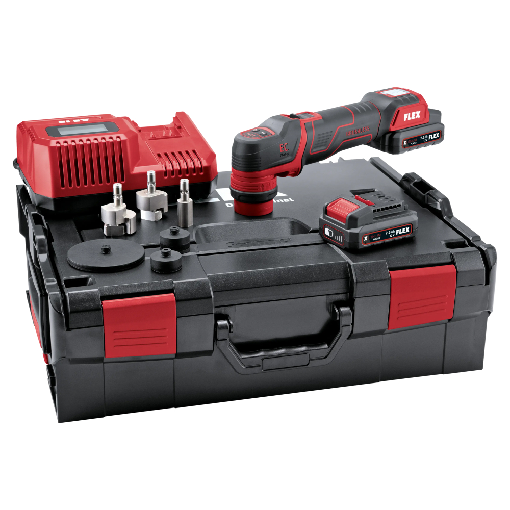 FLEX PXE 80 12V-EC Set Rotary/Orbital Akülü Nano Polisaj Makinesi Seti | Mini Şarjlı Pasta Cila